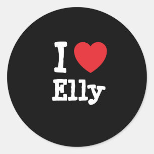 Pegatina Redonda Amo a Elly heart T-Shirt
