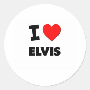 Pegatina Redonda Amo a Elvis