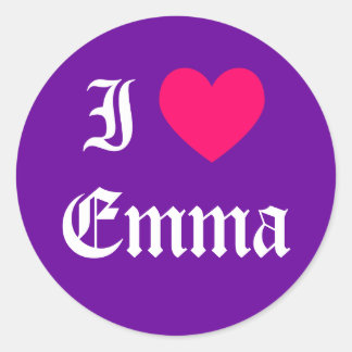 Pegatina Redonda Amo a Emma