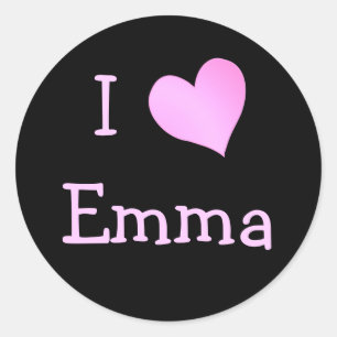 Pegatina Redonda Amo a Emma