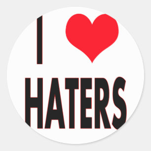 Pegatina Redonda Amo a enemigos