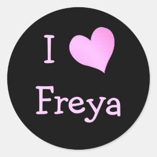 Pegatina Redonda Amo a Freya