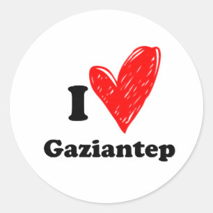 Pegatina Redonda Amo a Gaziantep
