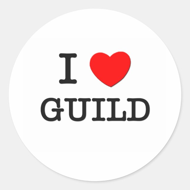 Pegatina Redonda Amo a Guild (Anverso)