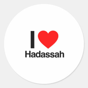 Pegatina Redonda amo a hadassah