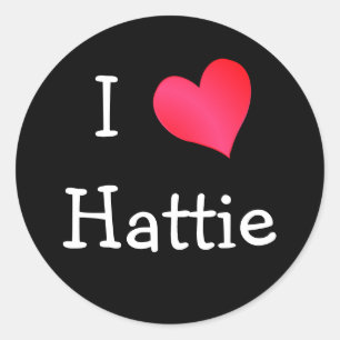 Pegatina Redonda Amo A Hattie