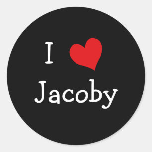 Pegatina Redonda Amo a Jacoby