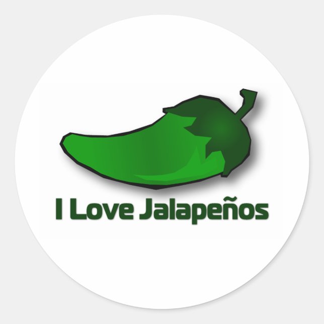 Pegatina Redonda Amo a Jalapenos (Anverso)