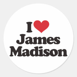 Pegatina Redonda Amo a James Madison