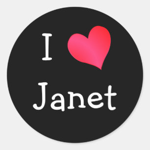 Pegatina Redonda Amo a Janet