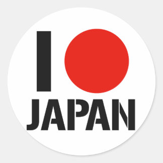 PEGATINA REDONDA AMO A JAPÓN