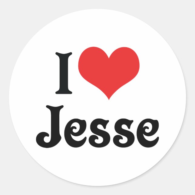 Pegatina Redonda Amo a Jesse (Anverso)