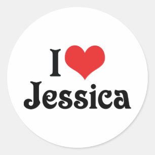 Pegatina Redonda Amo a Jessica