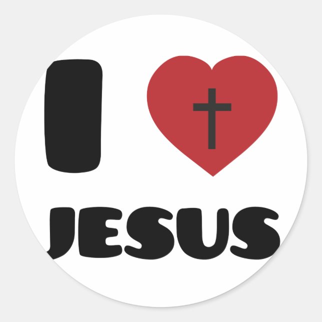 Pegatina Redonda Amo a Jesús (Anverso)