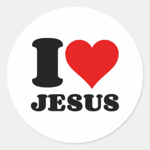 Pegatina Redonda amo a jesus