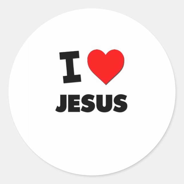 Pegatina Redonda Amo a Jesús (Anverso)