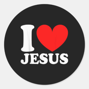 Pegatina Redonda Amo a Jesús Lindo Religioso Cristiano Religioso