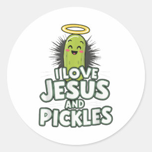 Pegatina Redonda Amo A Jesús Y A Las Pickles
