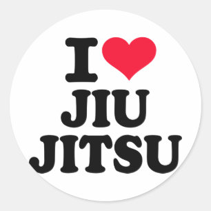 Pegatina Redonda Amo a Jiu Jitsu