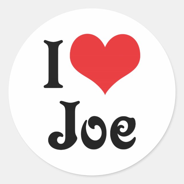 Pegatina Redonda Amo a Joe (Anverso)