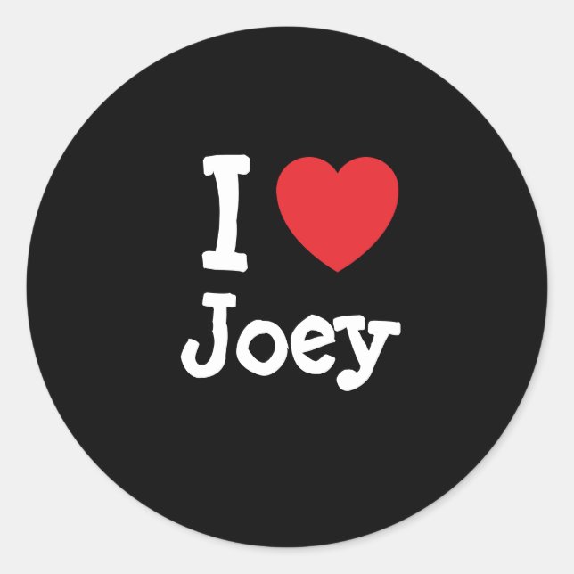 Pegatina Redonda Amo a Joey Heart-Shirt (Anverso)