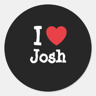 Pegatina Redonda Amo a Josh personalizado del corazón personalizado