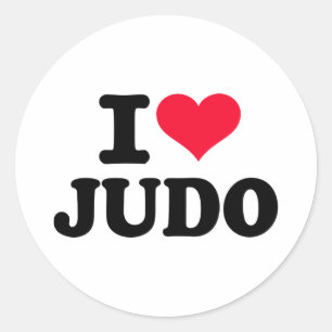 Pegatina Redonda Amo a Judo