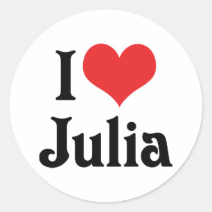 Pegatina Redonda Amo a Julia