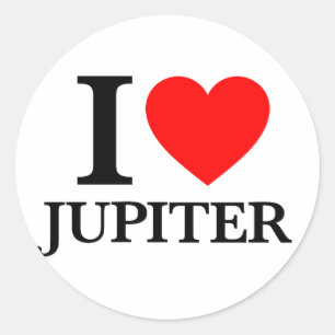 Pegatina Redonda Amo a Júpiter