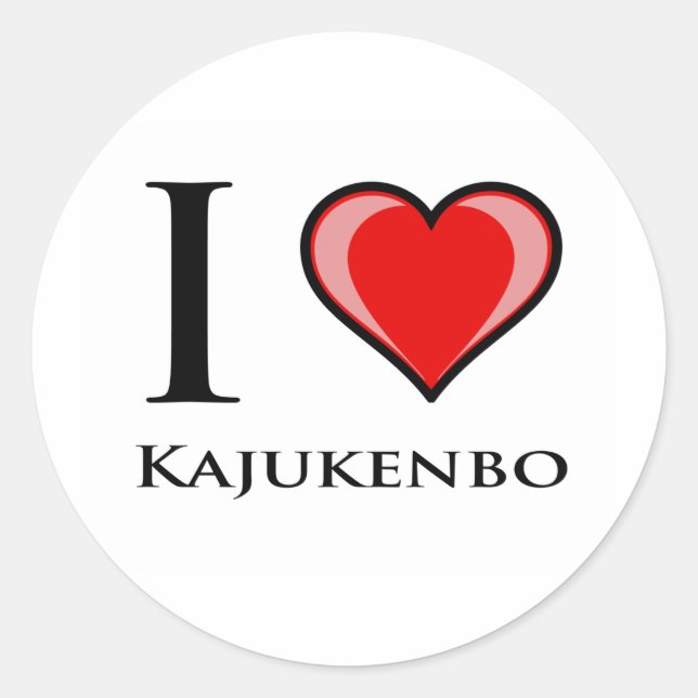 Pegatina Redonda Amo a Kajukenbo (Anverso)