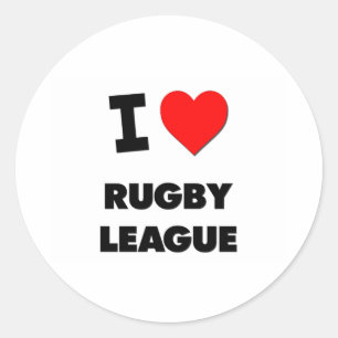 Pegatina Redonda Amo a la Liga de Rugby