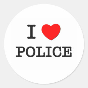 Pegatina Redonda Amo A La Policía