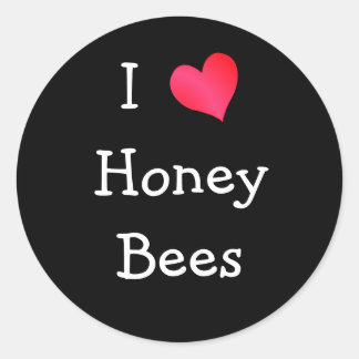 Pegatina Redonda Amo a las abejas