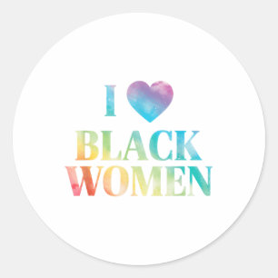Pegatina Redonda Amo a las mujeres negras Mes de historia negra Val