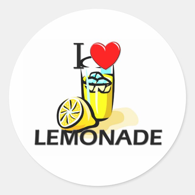 Pegatina Redonda Amo a Lemonade (Anverso)