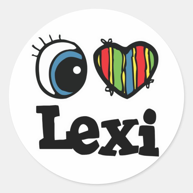 Pegatina Redonda Amo a Lexi (Anverso)