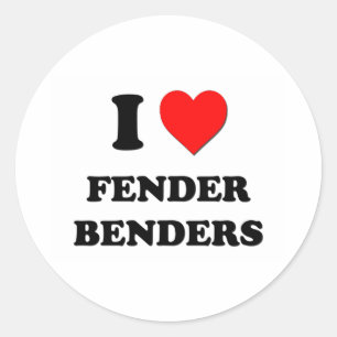 Pegatina Redonda Amo a los Benders Fender