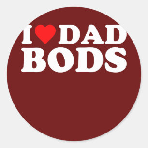 Pegatina Redonda Amo a los Bods de Papá
