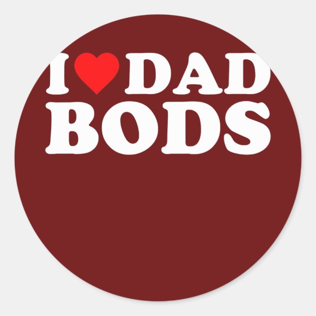 Pegatina Redonda Amo a los Bods de Papá (Anverso)
