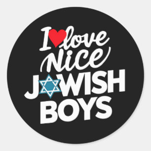 Pegatina Redonda Amo A Los Buenos Judíos Judíos Hebreos Hanukkah