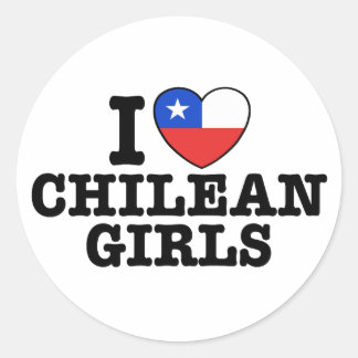 Pegatina Redonda Amo a los Chicas chilenos