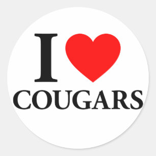 Pegatina Redonda Amo a los Cougars
