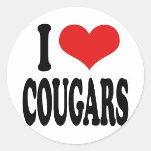 Pegatina Redonda Amo a los Cougars