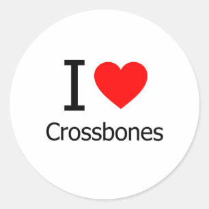 Pegatina Redonda Amo a los Crossbone