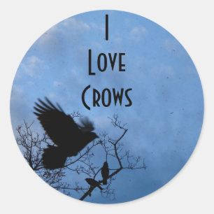 Pegatina Redonda Amo a los Crows
