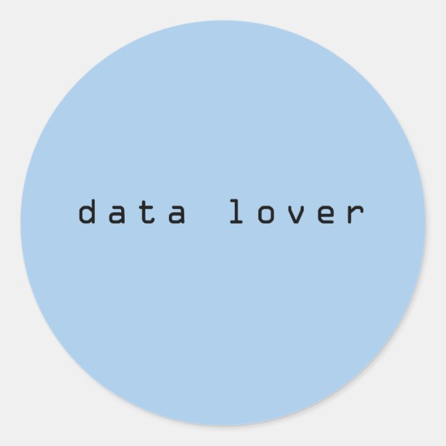 Pegatina Redonda Amo a los datos (Anverso)