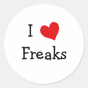 Pegatina Redonda Amo a los Freaks