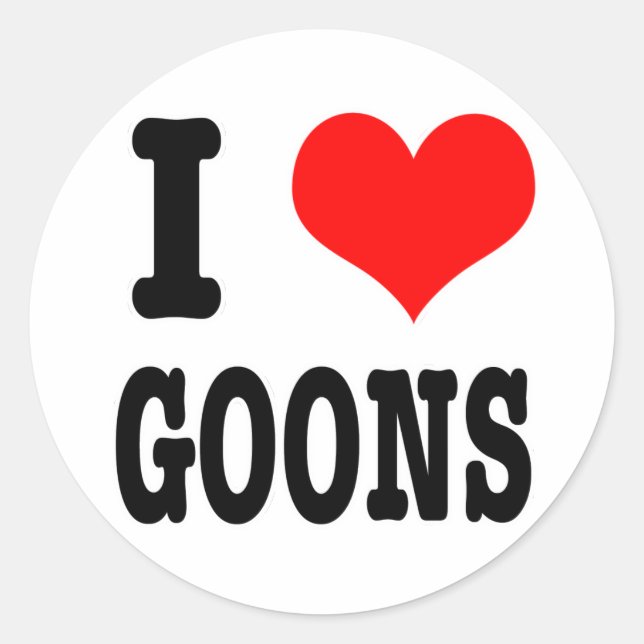 PEGATINA REDONDA AMO A LOS GOONS (Anverso)
