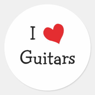 Pegatina Redonda Amo a los Guitars