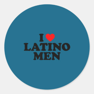 Pegatina Redonda Amo a los hombres latinos